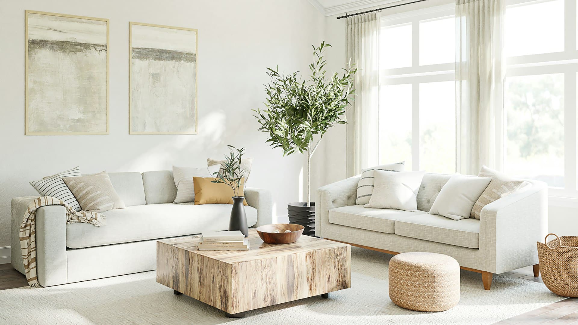 A bright, clean living room